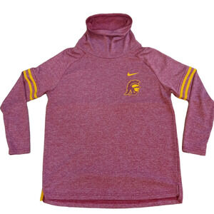 Nike USC Trojans Sweatshirt Women's Large Red Funnel Neck Pullover Long Sleeve